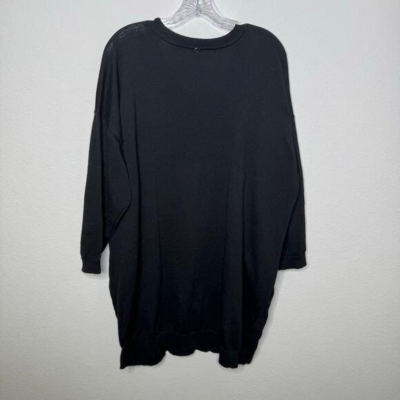 Melissa McCarthy Seven7 Plus 1X Sweater Black Cat Graphic Le Meow Pullover - Picture 2 of 8